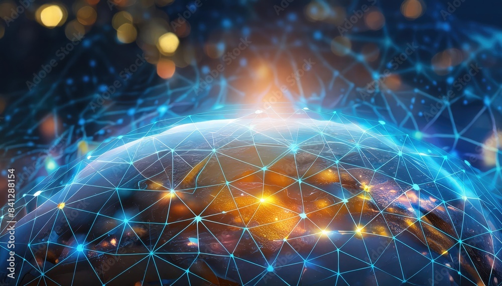 Blockchain technology Map of the planet. World map. Global social network. Blue futuristic background with planet Earth. Internet and technology. Floating blue plexus geometric background. Blockchain technology Map of the planet. World map. Global social network. Blue futuristic background with planet Earth. Internet and technology. Floating blue plexus geometric background.