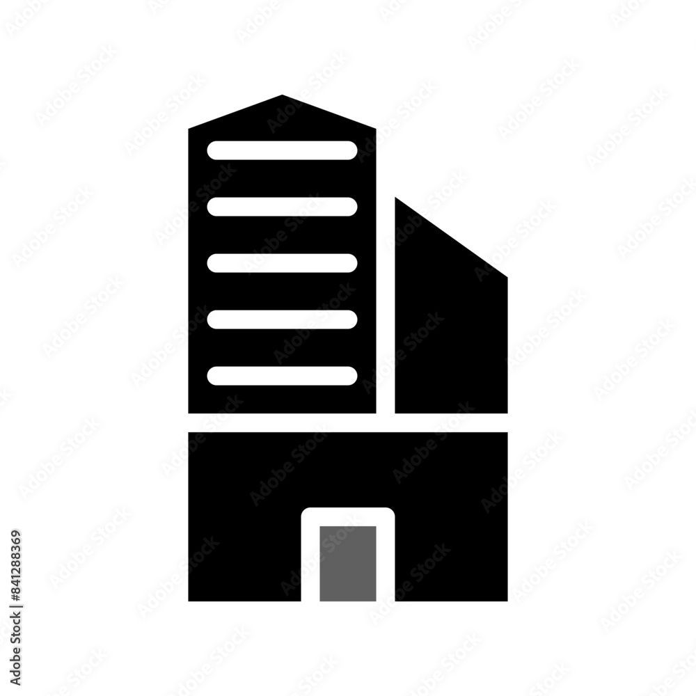 Building icon solid grey black Building icon solid grey black