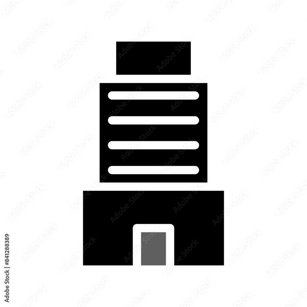 Building icon solid grey black Building icon solid grey black