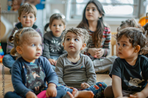 a group of children sitting on the floor