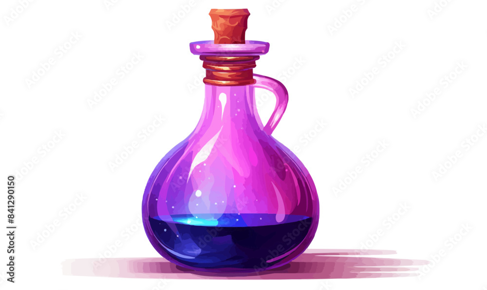 Potion in glass bottle isolated vector style on isolated background illustration Potion in glass bottle isolated vector style on isolated background illustration