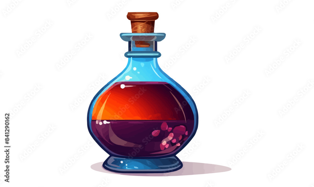Potion in glass bottle isolated vector style on isolated background illustration Potion in glass bottle isolated vector style on isolated background illustration