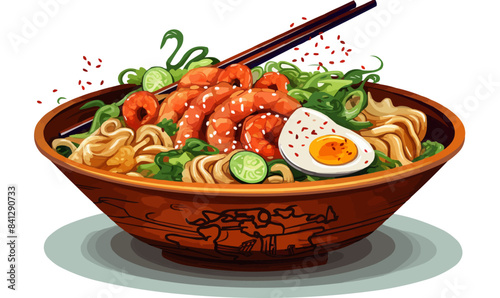 ramen bowl isolated vector style illustration