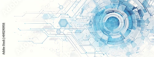 Abstract background with hexagons and digital connections on white background vector illustration