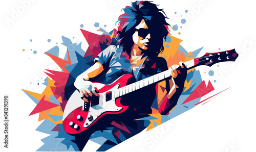 rock music fan vector flat minimalistic isolated illustration