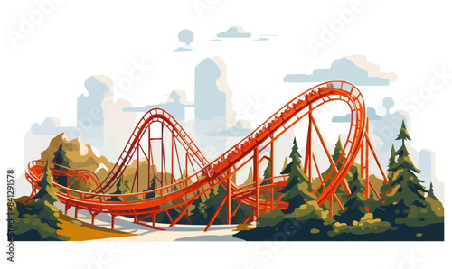 roller coaster vector flat minimalistic isolated illustration