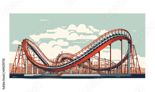 roller coaster vector flat minimalistic isolated illustration