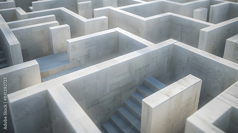 3d rendering maze in top view 3d rendering maze in top view