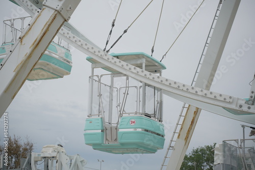 Ferris wheel cabin close up. Bellaria, Emilia-Romagna, Italy.  photo