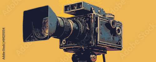 Movie camera retro. vector simple illustration