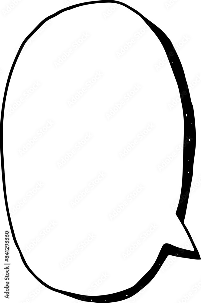 ペン画の手書き風吹き出し縦型