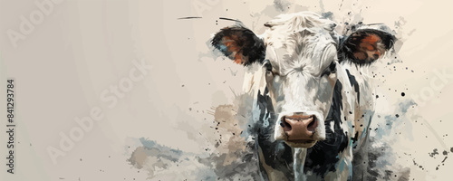 cow in watercolor style. Isolated vector illustration