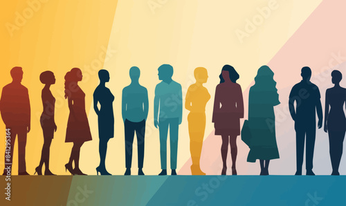 woman man silhouette cultural multiracial equality diversity people empowerment tolerance discrimination human vector illustration