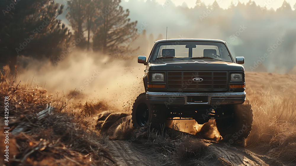 Obraz premium Off-road travel The challenge of the vehicle and the strength of the driver