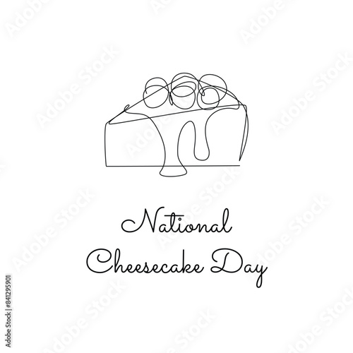 line art of National Cheesecake Day good for National Cheesecake Day celebrate. line art.