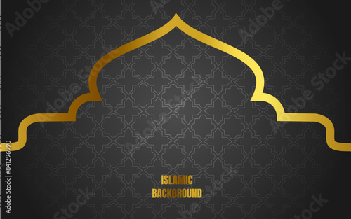 Islamic Pattern Background. Islamic greeting card concept with decorative Islamic art ornaments. For Islamic New Year Muharram, Mubarak, Eid al-Fitr, Eid al-Adha etc