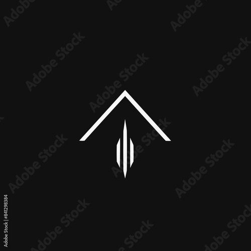 Minimalist house insurance logo. Financial prospect logo design template. Black