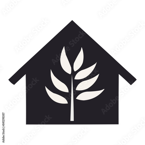 Minimalist house insurance logo. Financial prospect logo design template. Black