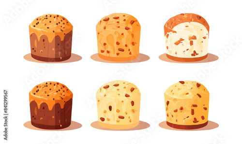 panettone vector flat minimalistic isolated vector style illustration