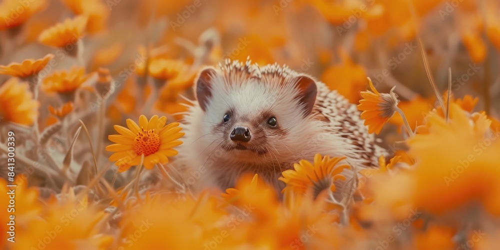A picture of a hedge surrounded by a field of bright yellow flowers A picture of a hedge surrounded by a field of bright yellow flowers