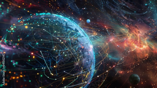 backdrop, background, light, space, design, fractal, star, illustration, motion, glow, energy