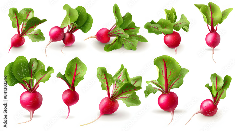 Radish isolated. Radish on the white background. Radish isolated. Radish on the white background.