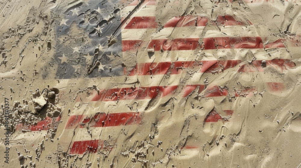 Fototapeta premium flag, flag of the united states, map, vintage, art, old