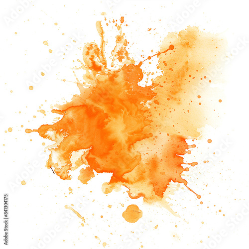 Orange Kleckse aus Wasserfarbe, Aquarell