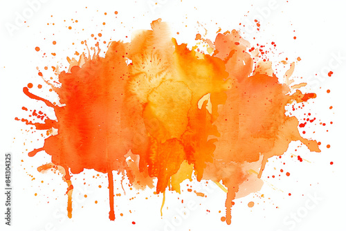 Orange Kleckse aus Wasserfarbe, Aquarell