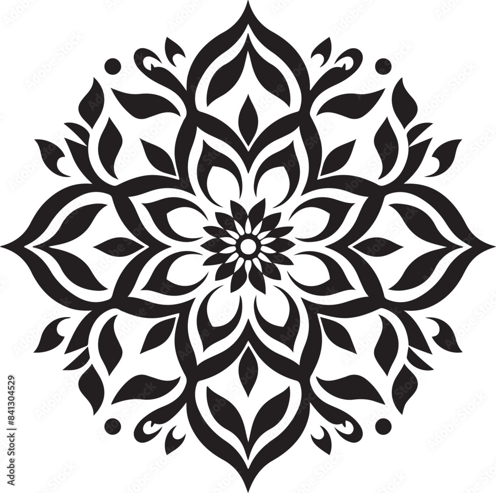 Monochrome ethnic Mandala vector isolated on a white background Monochrome ethnic Mandala vector isolated on a white background