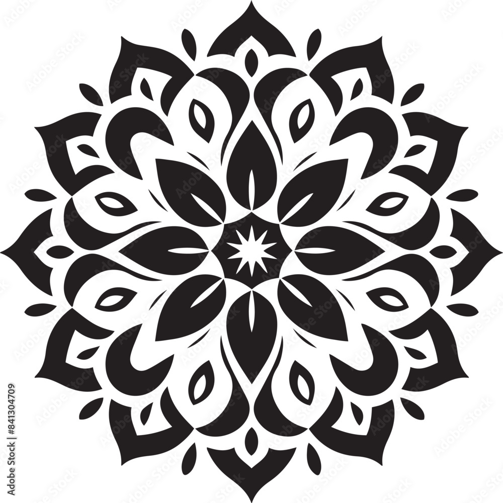 Monochrome ethnic Mandala vector isolated on a white background Monochrome ethnic Mandala vector isolated on a white background