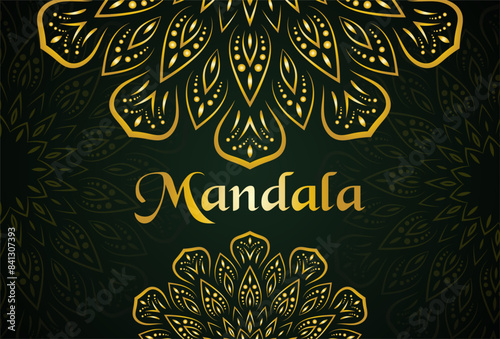 Elegant ornamental mandala background design with gold color