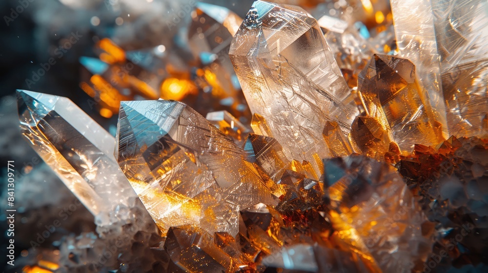 Cluster of glowing crystals Cluster of glowing crystals