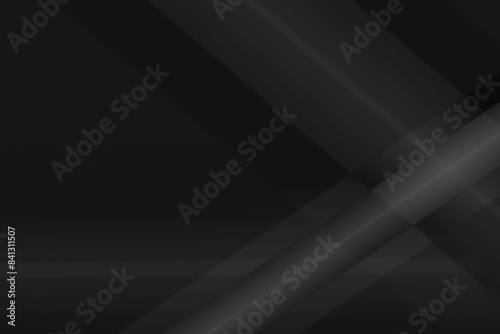 3D Black abstract background design of geometric overlapping shapes with a copy space for text. Used for slideshows or as a wallpaper  a backdrop or a virtual image.