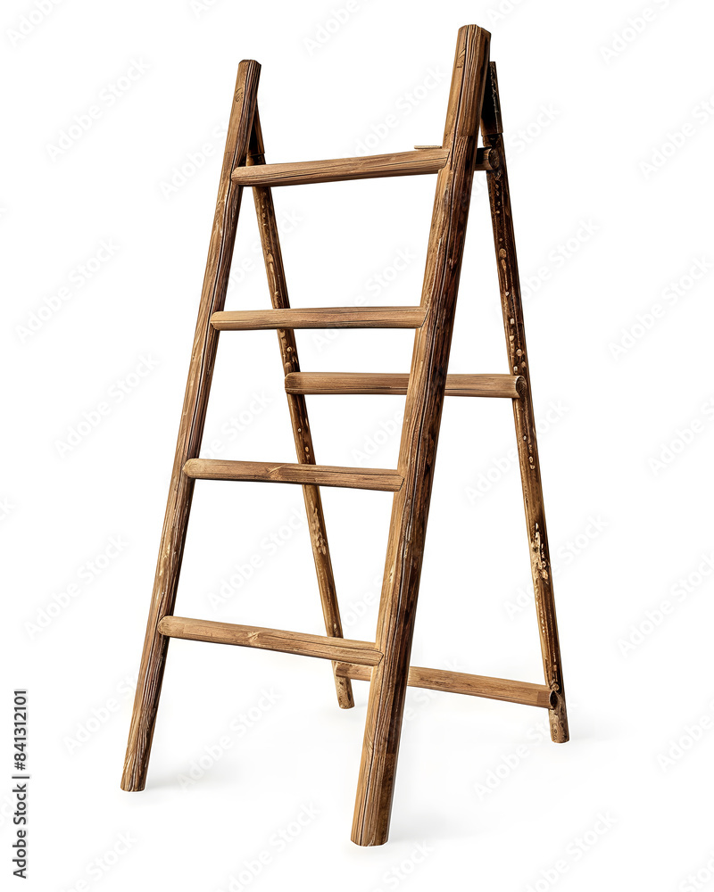 Wooden step ladder isolated on white background Wooden step ladder isolated on white background