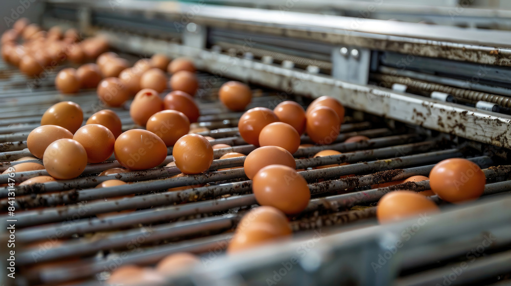High-Tech Egg Sorting Machine at Contemporary Commercial Egg Production Plant High-Tech Egg Sorting Machine at Contemporary Commercial Egg Production Plant