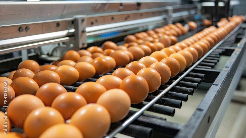 High-Tech Egg Sorting Machine at Contemporary Commercial Egg Production Plant