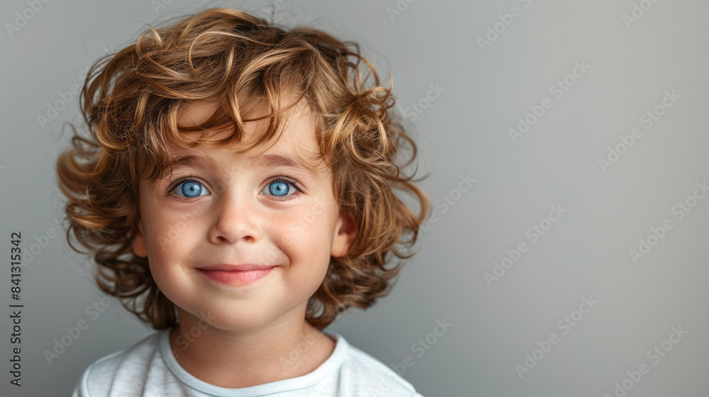 portrait of a smiling kid on a solid background, Child happiness portrait of a smiling kid on a solid background, Child happiness