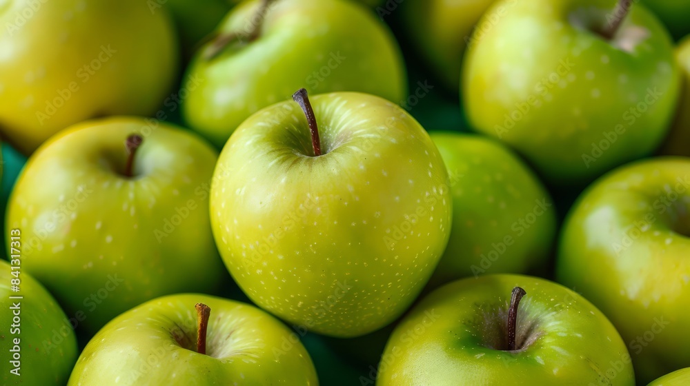 Lots of green apples. Apples background. Golden Lots of green apples. Apples background. Golden