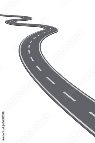 Abstract vector illustration of winding curve road infographic concept on a white background. Way location  highway  direction  transportation  pin pointer  timeline concept template