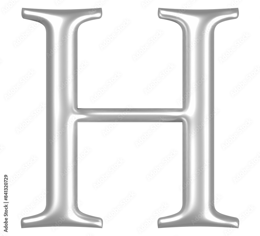 3D White Silver Font H 3D White Silver Font H
