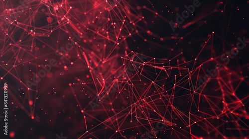 Incorporate red mesh lines and dots into a dark background to symbolize cybersecurity threats
