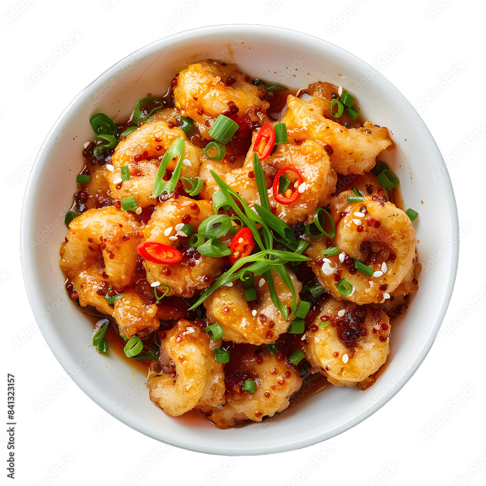 [Transparent Background PNG]Spicy Honey Garlic Glazed Prawns