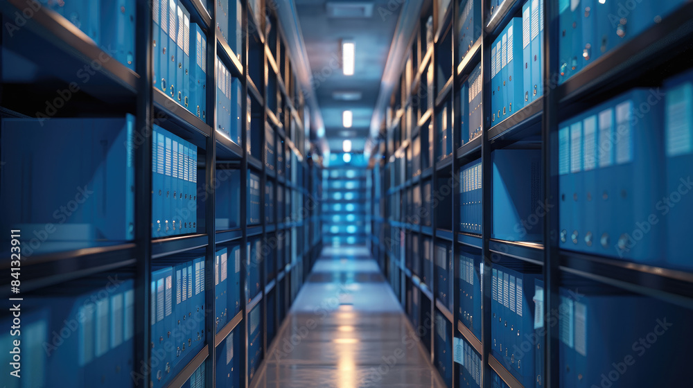 Technology-Enhanced Document Archive Room in Contemporary Office Technology-Enhanced Document Archive Room in Contemporary Office
