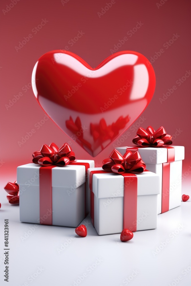 A heart-shaped object placed on top of a stack of gift boxes, ideal for romantic gestures or special occasions A heart-shaped object placed on top of a stack of gift boxes, ideal for romantic gestures or special occasions