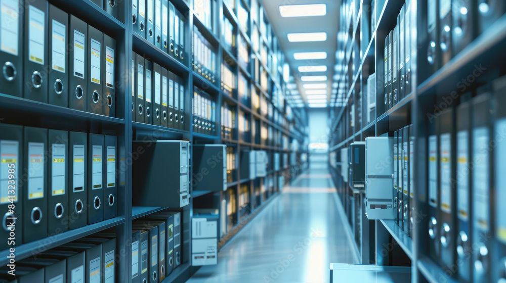 Technology-Enhanced Document Archive Room in Contemporary Office Technology-Enhanced Document Archive Room in Contemporary Office