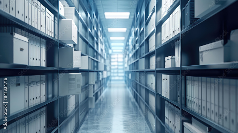 Technology-Enhanced Document Archive Room in Contemporary Office Technology-Enhanced Document Archive Room in Contemporary Office