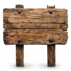 Rustic wooden blank signboard with a textured surface, perfect for summer camp advertisements and outdoor event signage