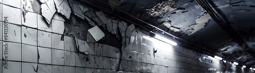 Cracked Subway Walls and Ce...