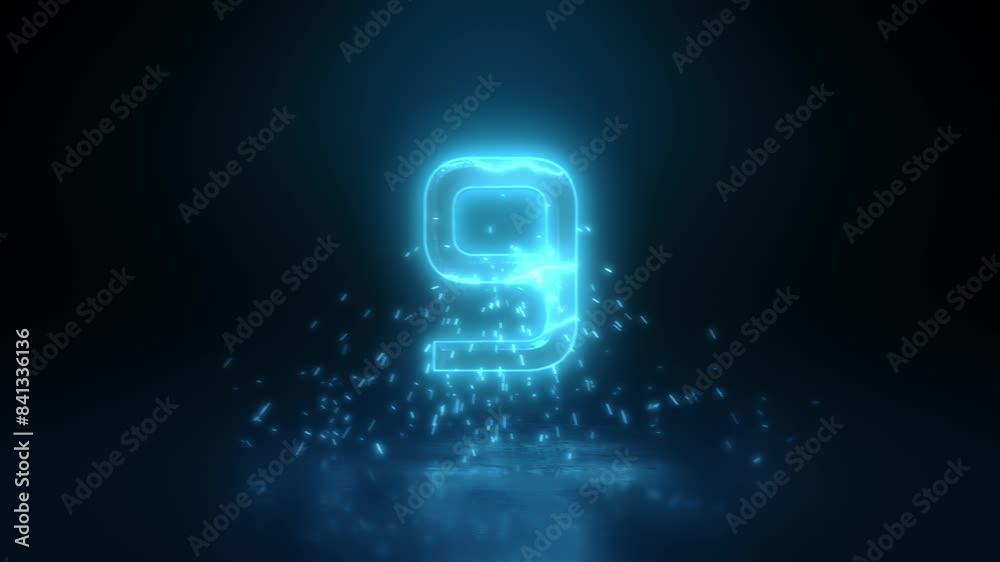 10 Seconds Countdown Blue Lightning 4K Timer Clock Zoom Sparks Glowing Impact Particles Trending Beautiful Modern 3D Realistic Cinematic Dark Minimalistic Timeline Celebration Digital Top 10 Elegant